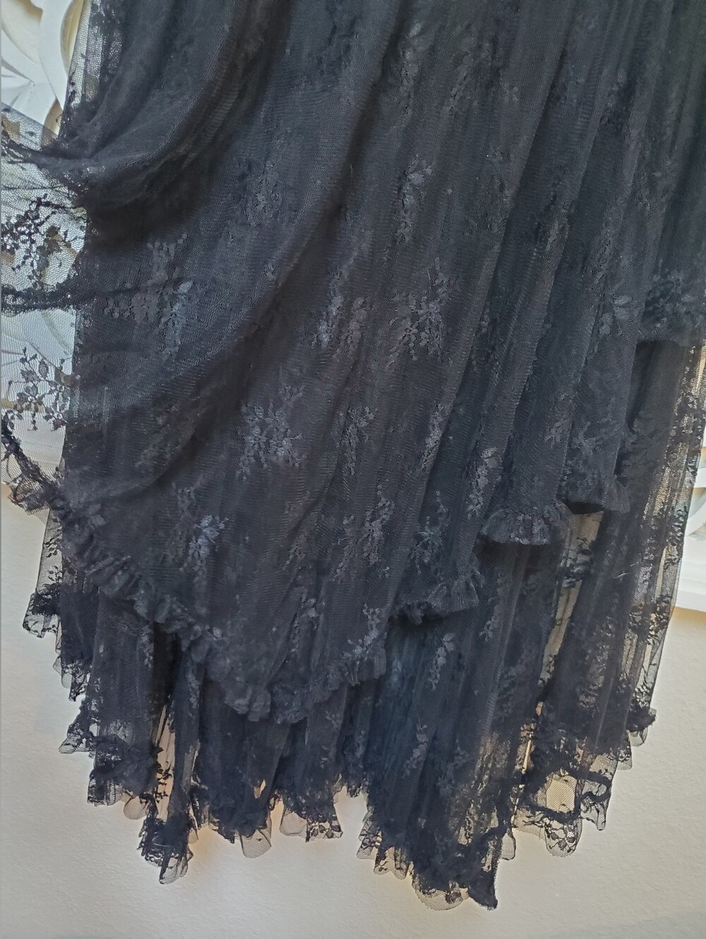 Black Lace Skirt With Mini Liner Stevie Knicks Inspired Witchy Baeverley 1XL NWT - Picture 3 of 10